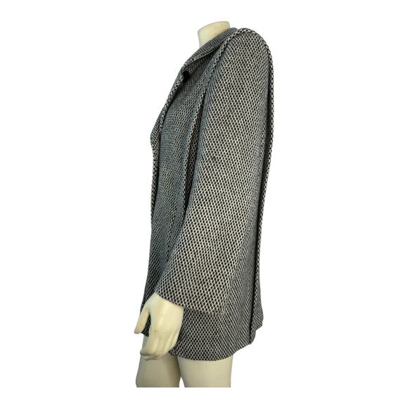 Vintage Herman Kay Herringbone Tweed black & white wool Coat size medium - Picture 7 of 16